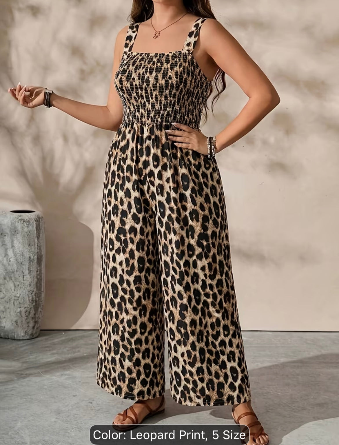 Plus Size Women’s Printed Casual Jumpsuit – Stylish Summer Vacation & Everyday Romper