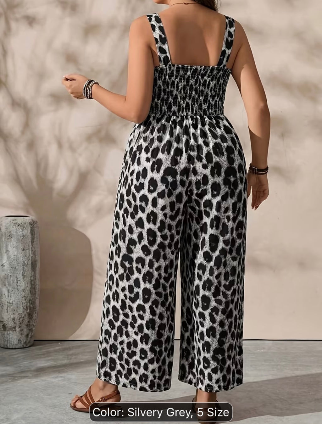Plus Size Women’s Printed Casual Jumpsuit – Stylish Summer Vacation & Everyday Romper