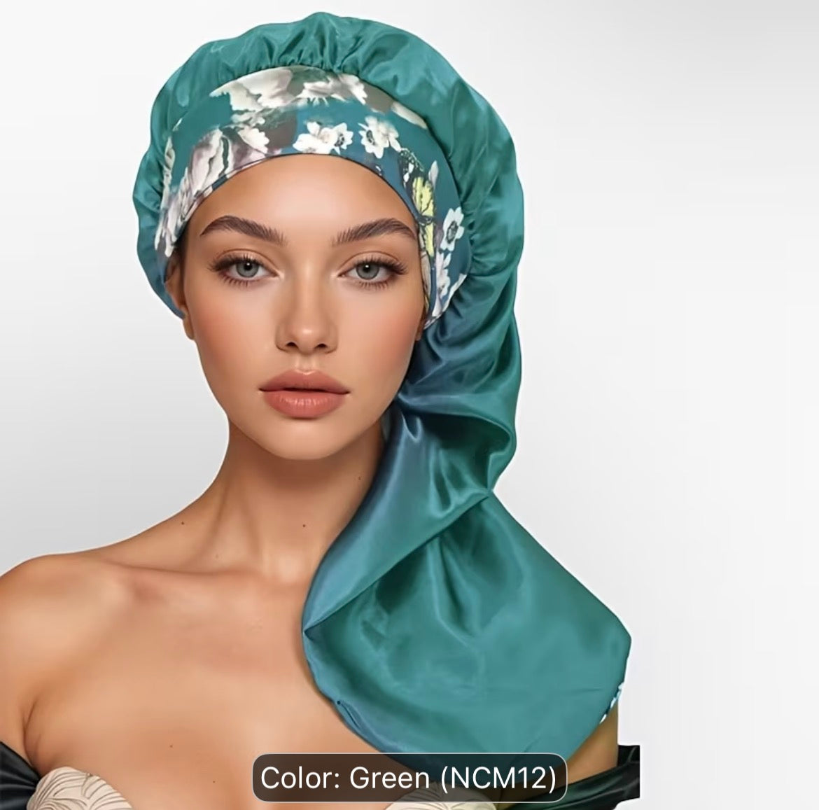 Long Satin Sleep Bonnet for Curly Hair, Braids & Dreadlocks – Polka Dot Print