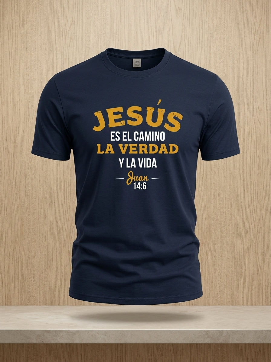Camiseta Cristiana para Hombre “Jesús Salvó Mi Vida” – Camiseta Gráfica de Fe Casual