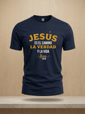 Camiseta Cristiana para Hombre “Jesús Salvó Mi Vida” – Camiseta Gráfica de Fe Casual