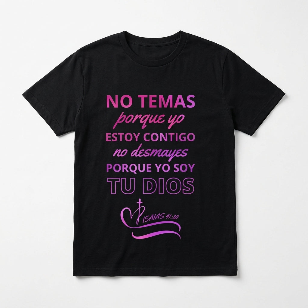 Alternative Product Title:
No Temas T-Shirt | Spanish Christian Bible Verse Tee – Isaiah 41:10 Faith Shirt